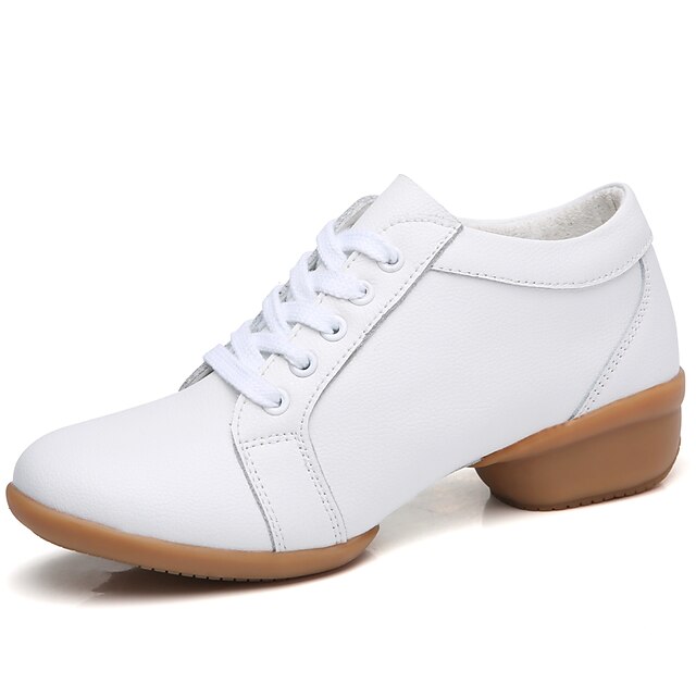 Women's Dance Sneakers Training Practice Sneaker Thick Heel Round Toe White Black Lace-up Adults' Party Collections
Women's Dance Sneakers Training Practice Sneaker Thick Heel Round Toe White Black Lace-up Adults' Party Collections