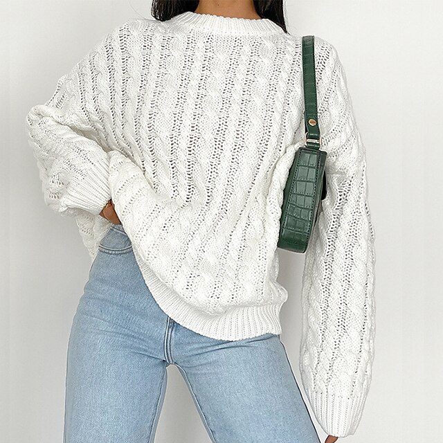 Women's Sweater Pullover Jumper Knitted Pure Color Stylish Casual Soft Long Sleeve Sweater Cardigans Crew Neck Spring Summer Blue White Gray
Women's Sweater Pullover Jumper Knitted Pure Color Stylish Casual Soft Long Sleeve Sweater Cardigans Crew Neck Spring Summer Blue White Gray