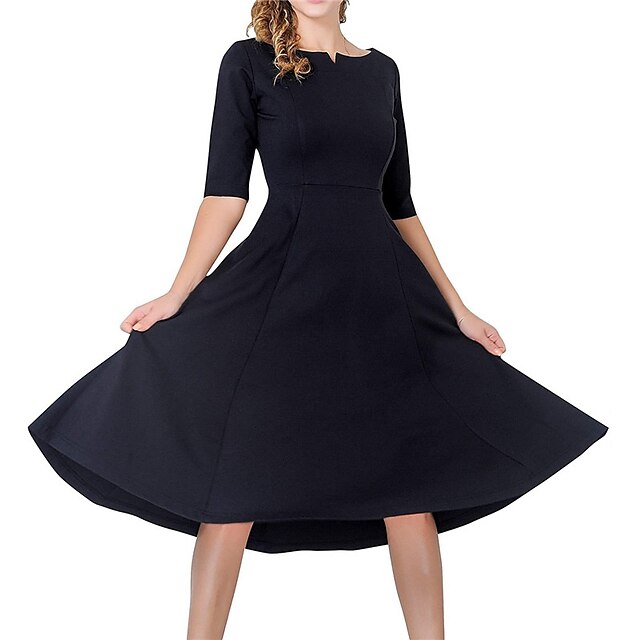 Women's A Line Dress Knee Length Dress Black Gray Brown Navy Blue Half Sleeve Pure Color Ruched Spring Summer Round Neck Stylish Work Basic 2022 S M L XL XXL
Women's A Line Dress Knee Length Dress Black Gray Brown Navy Blue Half Sleeve Pure Color Ruched Spring Summer Round Neck Stylish Work Basic 2022 S M L XL XXL