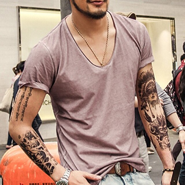 Men's T shirt Solid Color V Neck Casual Daily Short Sleeve Tops Lightweight Fashion Big and Tall Sports Light Pink Black / Gray Gray
Men's T shirt Solid Color V Neck Casual Daily Short Sleeve Tops Lightweight Fashion Big and Tall Sports Light Pink Black / Gray Gray