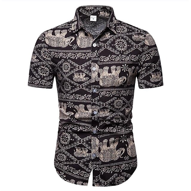 Men's Shirt Tribal Turndown Street Casual Button-Down Print Short Sleeve Tops Casual Fashion Breathable Comfortable Black
Men's Shirt Tribal Turndown Street Casual Button-Down Print Short Sleeve Tops Casual Fashion Breathable Comfortable Black