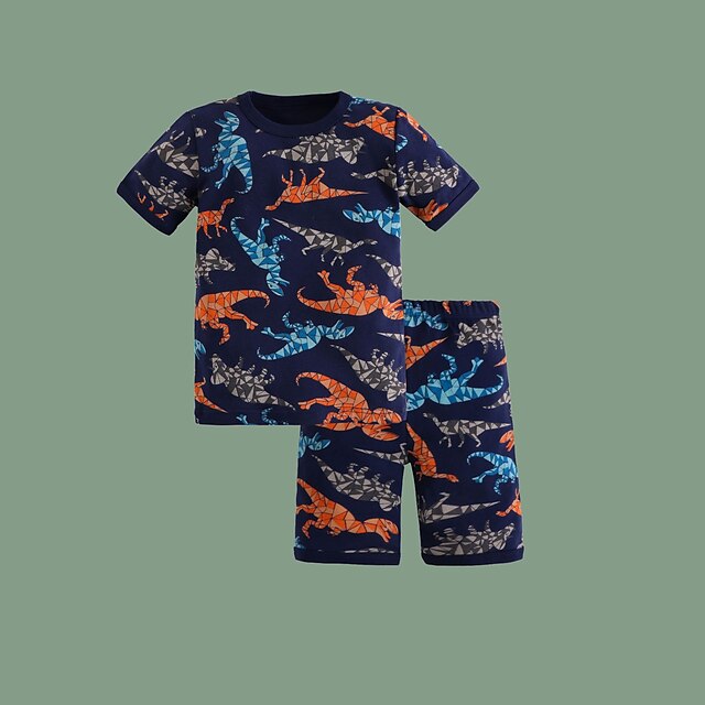 Kids Boys T-shirt Shorts Clothing Set 2 Pieces Short Sleeve Navy Blue Cartoon Dinosaur Print Comfort Daily 3-10 Years
Kids Boys T-shirt Shorts Clothing Set 2 Pieces Short Sleeve Navy Blue Cartoon Dinosaur Print Comfort Daily 3-10 Years