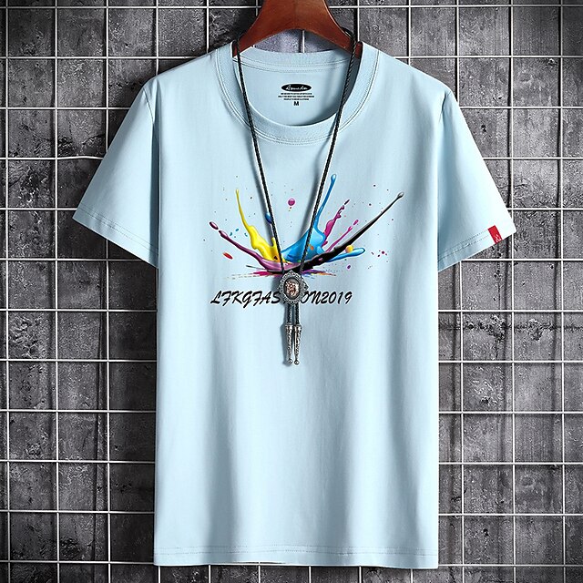 Men's T shirt Print Graphic Round Neck Casual Daily Short Sleeve Tops Lightweight Formal Breathable White Black Dark Gray
Men's T shirt Print Graphic Round Neck Casual Daily Short Sleeve Tops Lightweight Formal Breathable White Black Dark Gray