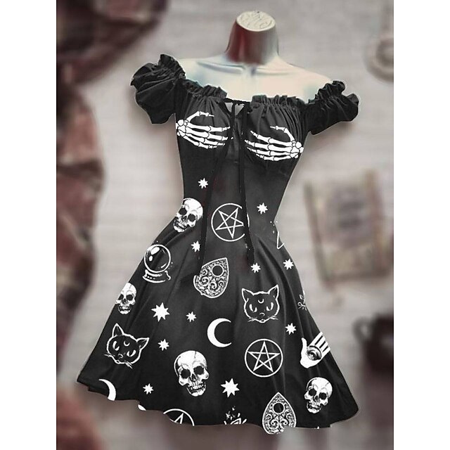 Inspired by Halloween Pumpkin Jack Skellington Dress Cartoon 100% Polyester Anime Harajuku Graphic Kawaii Dress For Women's
Inspired by Halloween Pumpkin Jack Skellington Dress Cartoon 100% Polyester Anime Harajuku Graphic Kawaii Dress For Women's