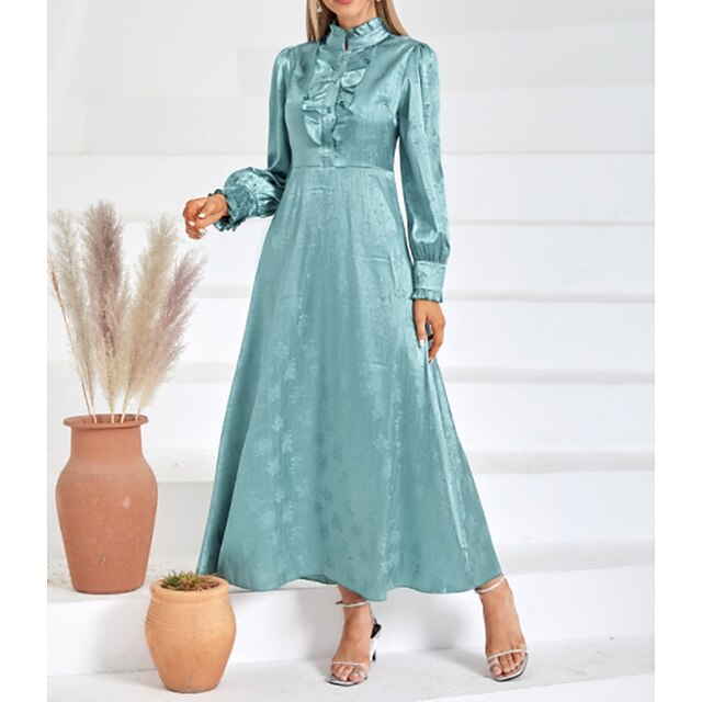 Women's Swing Dress Maxi long Dress Green Long Sleeve Print Pure Color Ruched Print Fall Spring Stand Collar Formal Casual Classic 2022 S M L XL / Party Dress
Women's Swing Dress Maxi long Dress Green Long Sleeve Print Pure Color Ruched Print Fall Spring Stand Collar Formal Casual Classic 2022 S M L XL / Party Dress