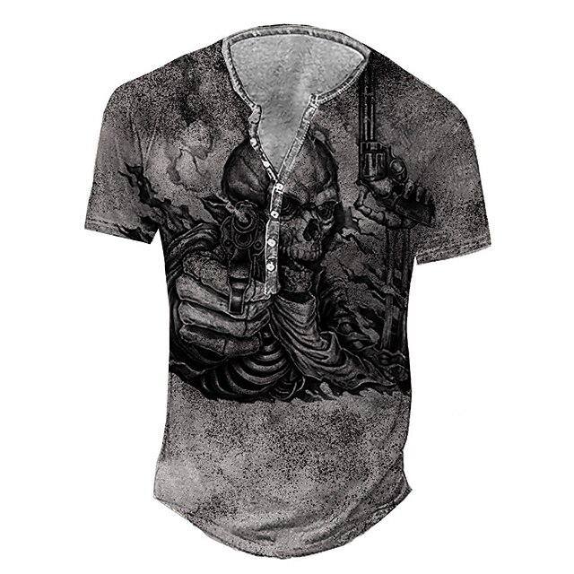 Men's Henley Shirt Tee T shirt 3D Print Graphic Skull Plus Size Henley Daily Sports Button-Down Print Short Sleeve Tops Casual Vintage Classic Designer Gray
Men's Henley Shirt Tee T shirt 3D Print Graphic Skull Plus Size Henley Daily Sports Button-Down Print Short Sleeve Tops Casual Vintage Classic Designer Gray