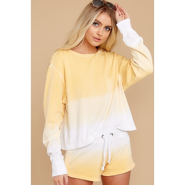 Women's Basic Gradient Sport Casual Two Piece Set Sweatshirt Tracksuit Shorts Sets Shorts Drawstring Tops
Women's Basic Gradient Sport Casual Two Piece Set Sweatshirt Tracksuit Shorts Sets Shorts Drawstring Tops