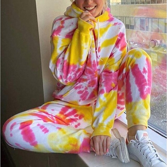 Women's Basic Tie Dye Sport Casual Two Piece Set Hoodie Tracksuit Pants Sets Pant Jogger Pants Print Tops
Women's Basic Tie Dye Sport Casual Two Piece Set Hoodie Tracksuit Pants Sets Pant Jogger Pants Print Tops