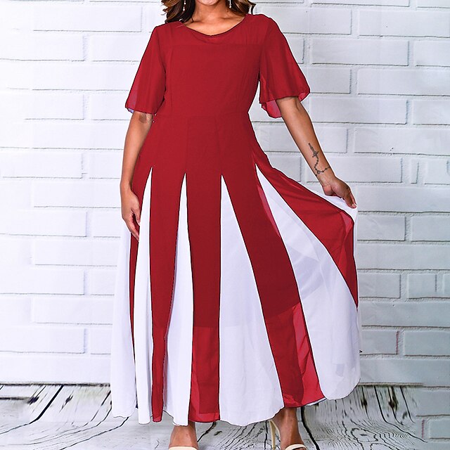 Women's A Line Dress Maxi long Dress Blue Black Red Half Sleeve Color Block Patchwork Spring Summer V Neck Casual Modern 2022 S M L XL XXL 3XL 4XL 5XL
Women's A Line Dress Maxi long Dress Blue Black Red Half Sleeve Color Block Patchwork Spring Summer V Neck Casual Modern 2022 S M L XL XXL 3XL 4XL 5XL