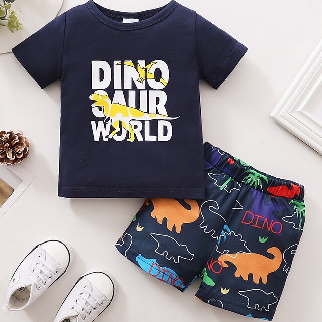 Toddler Boys T-shirt Shorts Clothing Set 2 Pieces Short Sleeve Navy Blue Cartoon Dinosaur Letter Print Indoor Outdoor Casual Daily Regular 1-4 Years
Toddler Boys T-shirt Shorts Clothing Set 2 Pieces Short Sleeve Navy Blue Cartoon Dinosaur Letter Print Indoor Outdoor Casual Daily Regular 1-4 Years