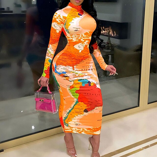 Women's Bodycon Maxi long Dress Pink Orange Yellow Light Blue Long Sleeve Color Block Letter Print Spring Summer Turtleneck Stylish Casual 2022 S M L XL XXL
Women's Bodycon Maxi long Dress Pink Orange Yellow Light Blue Long Sleeve Color Block Letter Print Spring Summer Turtleneck Stylish Casual 2022 S M L XL XXL