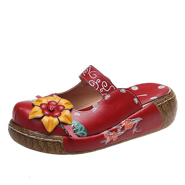 Women's Clogs Vintage Clogs Flat Heel Round Toe Elegant Daily PU Leather Loafer Summer Black Red
Women's Clogs Vintage Clogs Flat Heel Round Toe Elegant Daily PU Leather Loafer Summer Black Red