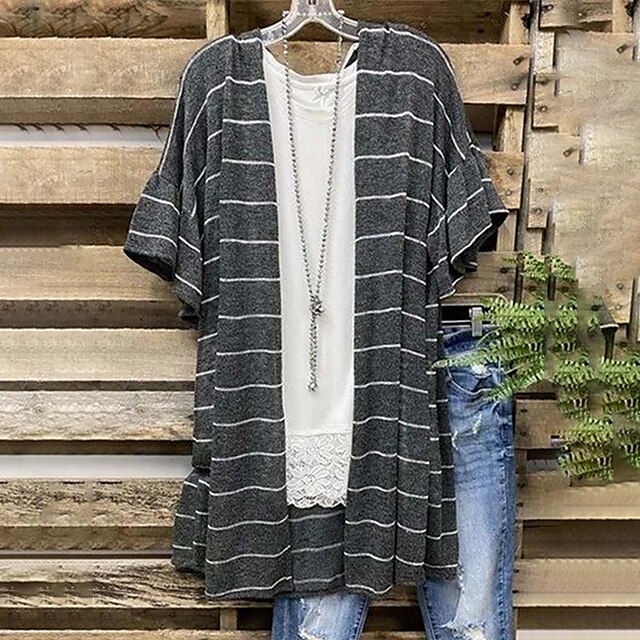 Women's Plus Size Jacket Print Plaid Causal Vacation Short Sleeve V Neck Regular Fall Spring Gray L XL XXL 3XL
Women's Plus Size Jacket Print Plaid Causal Vacation Short Sleeve V Neck Regular Fall Spring Gray L XL XXL 3XL