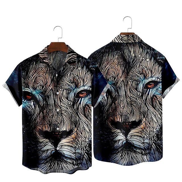 Men's Shirt 3D Print Lion Animal Classic Collar Party Daily Print Short Sleeve Tops Streetwear Hawaiian Black
Men's Shirt 3D Print Lion Animal Classic Collar Party Daily Print Short Sleeve Tops Streetwear Hawaiian Black