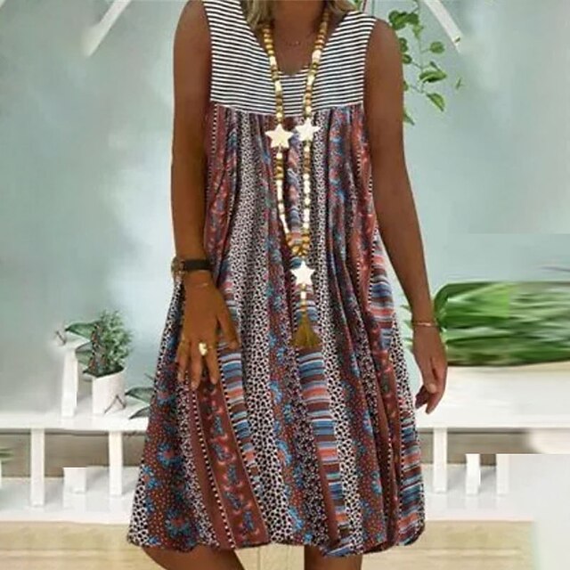 Women's A Line Dress Knee Length Dress Brown Sleeveless Striped Leopard Ruched Print Spring Summer V Neck Stylish Casual 2022 S M L XL XXL 3XL 4XL 5XL
Women's A Line Dress Knee Length Dress Brown Sleeveless Striped Leopard Ruched Print Spring Summer V Neck Stylish Casual 2022 S M L XL XXL 3XL 4XL 5XL