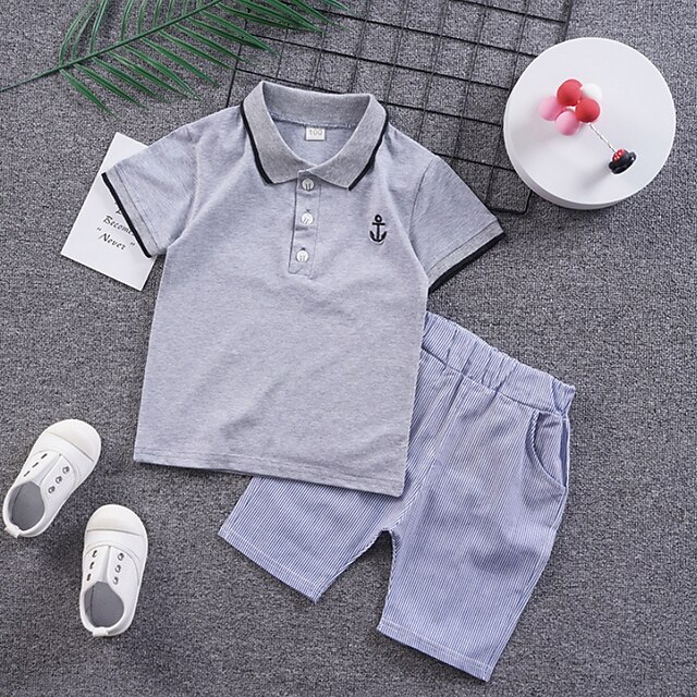 Kids Boys T-shirt Shorts Clothing Set 2 Pieces Short Sleeve White Gray Pink Solid Color Indoor Outdoor Casual Daily Regular 1-5 Years
Kids Boys T-shirt Shorts Clothing Set 2 Pieces Short Sleeve White Gray Pink Solid Color Indoor Outdoor Casual Daily Regular 1-5 Years