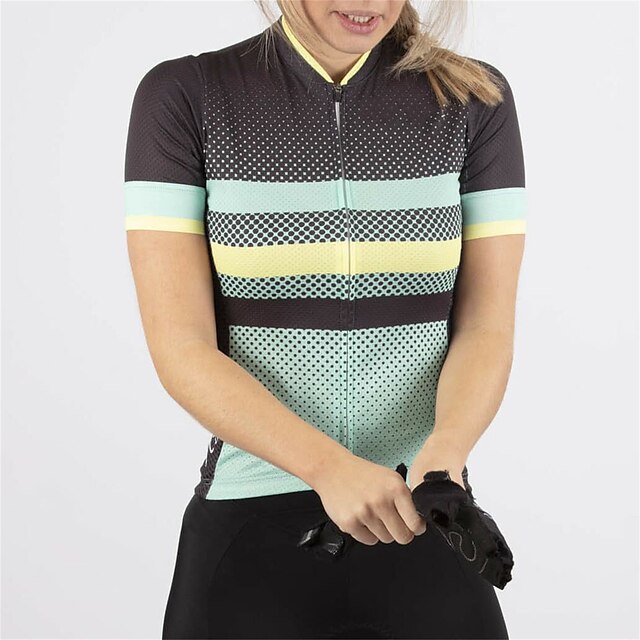 21Grams Women's Short Sleeve Cycling Jersey Summer Spandex Green Polka Dot Stripes Bike Top Mountain Bike MTB Road Bike Cycling Quick Dry Moisture Wicking Sports Clothing Apparel / Stretchy
21Grams Women's Short Sleeve Cycling Jersey Summer Spandex Green Polka Dot Stripes Bike Top Mountain Bike MTB Road Bike Cycling Quick Dry Moisture Wicking Sports Clothing Apparel / Stretchy