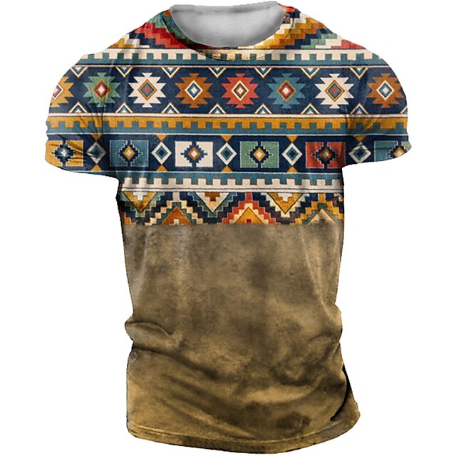 Men's T shirt 3D Print Tribal Graphic Prints Crew Neck Casual Daily Print Short Sleeve Tops Fashion Vintage Classic Comfortable Brown / Summer
Men's T shirt 3D Print Tribal Graphic Prints Crew Neck Casual Daily Print Short Sleeve Tops Fashion Vintage Classic Comfortable Brown / Summer