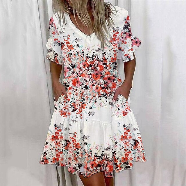 Women's A Line Dress Short Mini Dress Red Short Sleeve Floral Ruffle Pocket Print Spring Summer V Neck Vacation 2022 S M L XL XXL 3XL
Women's A Line Dress Short Mini Dress Red Short Sleeve Floral Ruffle Pocket Print Spring Summer V Neck Vacation 2022 S M L XL XXL 3XL