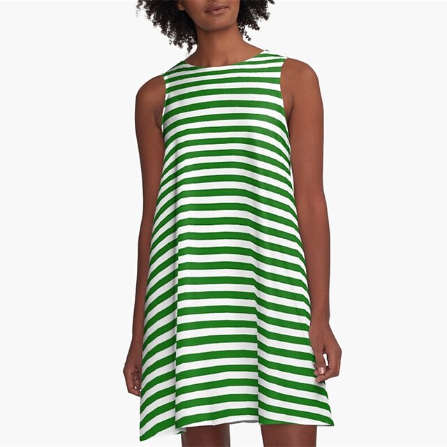 Women's Shift Dress Knee Length Dress Green Red Brown Yellow Sleeveless Striped Print Spring Summer Round Neck Casual 2022 S M L XL
Women's Shift Dress Knee Length Dress Green Red Brown Yellow Sleeveless Striped Print Spring Summer Round Neck Casual 2022 S M L XL