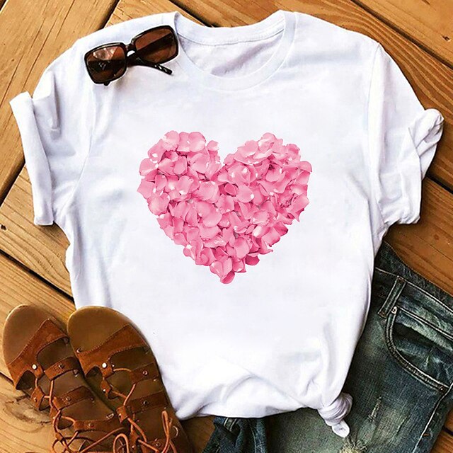 Women's Plus Size Tops T shirt Heart Print Short Sleeve Crewneck Streetwear Valentine's Day Daily Going out Polyester Spring Summer Black Pink
Women's Plus Size Tops T shirt Heart Print Short Sleeve Crewneck Streetwear Valentine's Day Daily Going out Polyester Spring Summer Black Pink