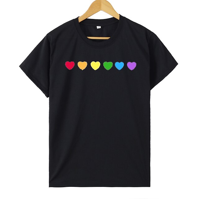 Women's Painting T shirt Heart Print Round Neck Basic LGBT Pride Tops Blue Black Gray
Women's Painting T shirt Heart Print Round Neck Basic LGBT Pride Tops Blue Black Gray
