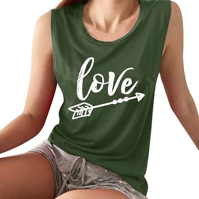 Women's Tank Top Vest Graphic Letter Print Round Neck Casual Streetwear Tops Green Blue White
Women's Tank Top Vest Graphic Letter Print Round Neck Casual Streetwear Tops Green Blue White
