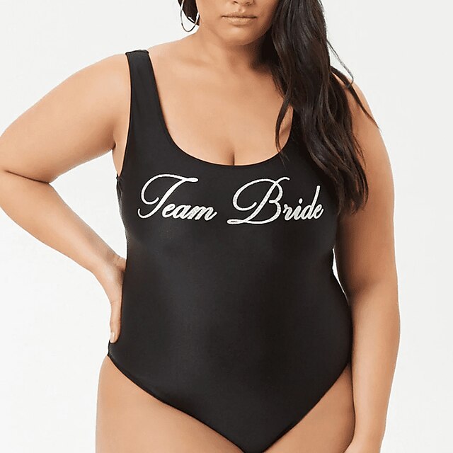Women's Swimwear One Piece Monokini Bathing Suits Swimsuit Tummy Control Open Back Letter Black Scoop Neck Bathing Suits New Vacation Fashion / Modern / Padless
Women's Swimwear One Piece Monokini Bathing Suits Swimsuit Tummy Control Open Back Letter Black Scoop Neck Bathing Suits New Vacation Fashion / Modern / Padless