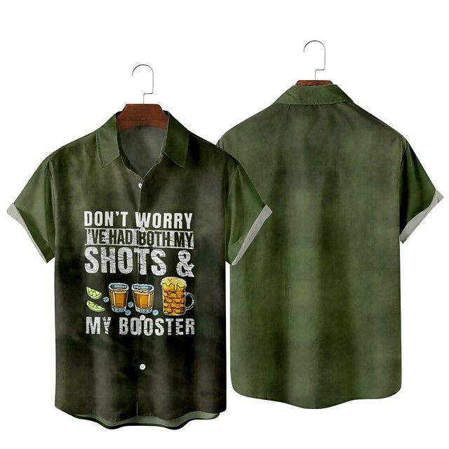 Men's Shirt 3D Print Beer Drink Letter Classic Collar Party Daily Print Short Sleeve Tops Streetwear Hawaiian Green
Men's Shirt 3D Print Beer Drink Letter Classic Collar Party Daily Print Short Sleeve Tops Streetwear Hawaiian Green