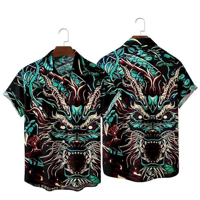 Men's Shirt 3D Print Dragon Classic Collar Party Daily Print Short Sleeve Tops Streetwear Hawaiian Green / Black
Men's Shirt 3D Print Dragon Classic Collar Party Daily Print Short Sleeve Tops Streetwear Hawaiian Green / Black