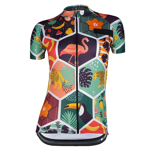 21Grams Women's Short Sleeve Cycling Jersey Summer Spandex Green Flamingo Fruit Bike Top Mountain Bike MTB Road Bike Cycling Quick Dry Moisture Wicking Sports Clothing Apparel / Stretchy
21Grams Women's Short Sleeve Cycling Jersey Summer Spandex Green Flamingo Fruit Bike Top Mountain Bike MTB Road Bike Cycling Quick Dry Moisture Wicking Sports Clothing Apparel / Stretchy