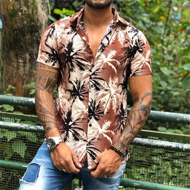 Men's Shirt Leaves Turndown Street Casual Button-Down Print Short Sleeve Tops Casual Fashion Breathable Comfortable Brown
Men's Shirt Leaves Turndown Street Casual Button-Down Print Short Sleeve Tops Casual Fashion Breathable Comfortable Brown