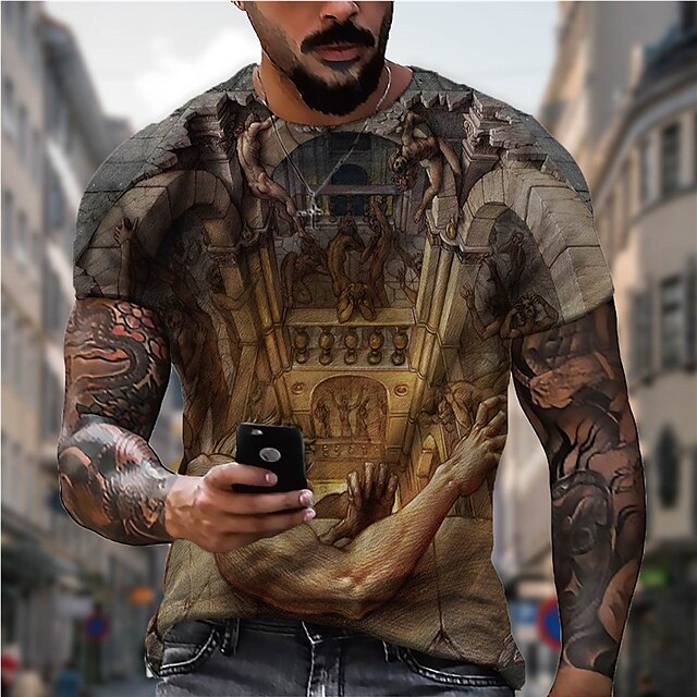 Men's Unisex T shirt 3D Print Cartoon Graphic Prints Hand Crew Neck Street Daily Print Short Sleeve Tops Casual Designer Big and Tall Sports Brown
Men's Unisex T shirt 3D Print Cartoon Graphic Prints Hand Crew Neck Street Daily Print Short Sleeve Tops Casual Designer Big and Tall Sports Brown