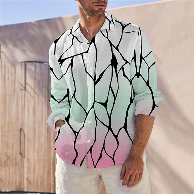 Men's Shirt 3D Print Gradient Color Block V Neck Casual Daily 3D Print Long Sleeve Tops Casual Fashion Designer Comfortable White
Men's Shirt 3D Print Gradient Color Block V Neck Casual Daily 3D Print Long Sleeve Tops Casual Fashion Designer Comfortable White