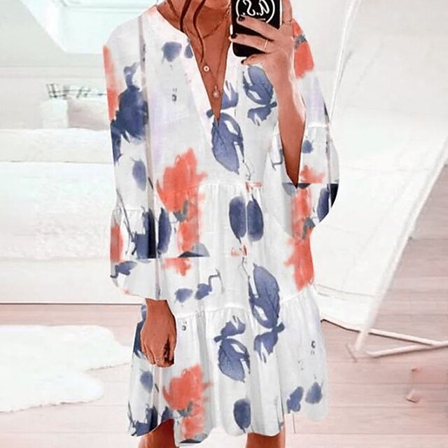 Women's Shift Dress Short Mini Dress Pink Yellow Long Sleeve Print Print Spring Summer V Neck Casual 2022 S M L XL XXL
Women's Shift Dress Short Mini Dress Pink Yellow Long Sleeve Print Print Spring Summer V Neck Casual 2022 S M L XL XXL