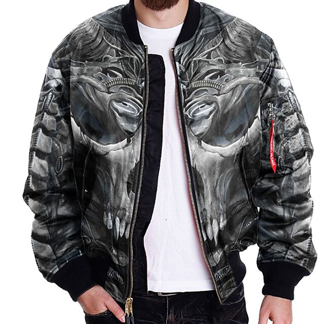 Men's Jacket Street Daily Going out Fall Spring Regular Coat Regular Fit Breathable Sporty Casual Streetwear Jacket Long Sleeve 3D Print Skull Pocket Print Black
Men's Jacket Street Daily Going out Fall Spring Regular Coat Regular Fit Breathable Sporty Casual Streetwear Jacket Long Sleeve 3D Print Skull Pocket Print Black