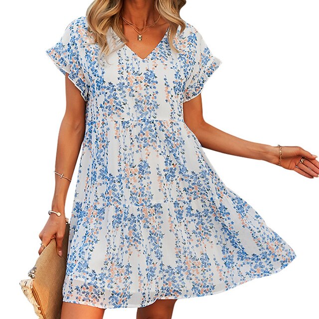 Women's A Line Dress Short Mini Dress Green Blue White Pink Red Navy Blue Short Sleeve Floral Print Spring Summer V Neck Casual 2022 S M L XL
Women's A Line Dress Short Mini Dress Green Blue White Pink Red Navy Blue Short Sleeve Floral Print Spring Summer V Neck Casual 2022 S M L XL