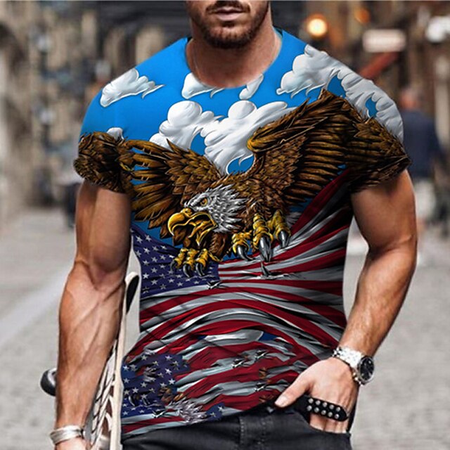 Men's Unisex T shirt 3D Print Graphic Prints Eagle Crew Neck Street Daily Print Short Sleeve Tops Casual Designer Big and Tall Sports Blue
Men's Unisex T shirt 3D Print Graphic Prints Eagle Crew Neck Street Daily Print Short Sleeve Tops Casual Designer Big and Tall Sports Blue