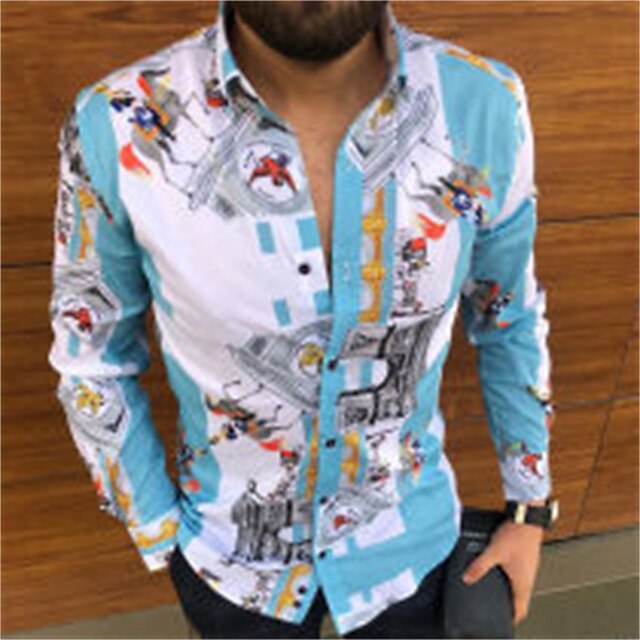 Men's Shirt 3D Print Graphic Prints Turndown Street Casual 3D Button-Down Long Sleeve Tops Casual Fashion Breathable Comfortable Blue / White
Men's Shirt 3D Print Graphic Prints Turndown Street Casual 3D Button-Down Long Sleeve Tops Casual Fashion Breathable Comfortable Blue / White