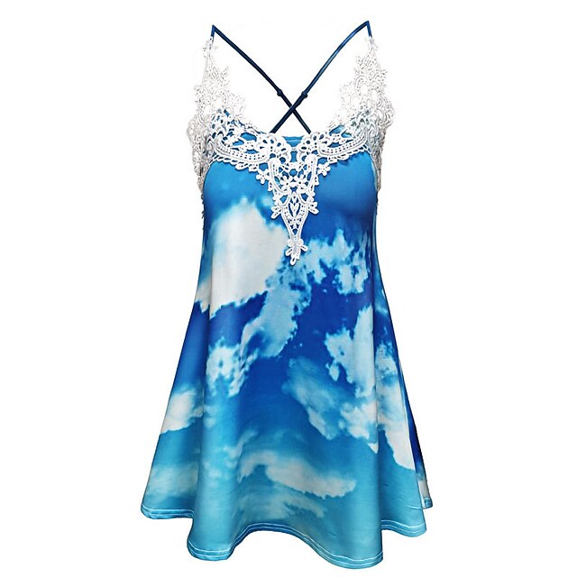 Women's Camisole Tank Top Vest Tie Dye Lace Print V Neck Casual Streetwear Tops Blue Pink Royal Blue / 3D Print
Women's Camisole Tank Top Vest Tie Dye Lace Print V Neck Casual Streetwear Tops Blue Pink Royal Blue / 3D Print