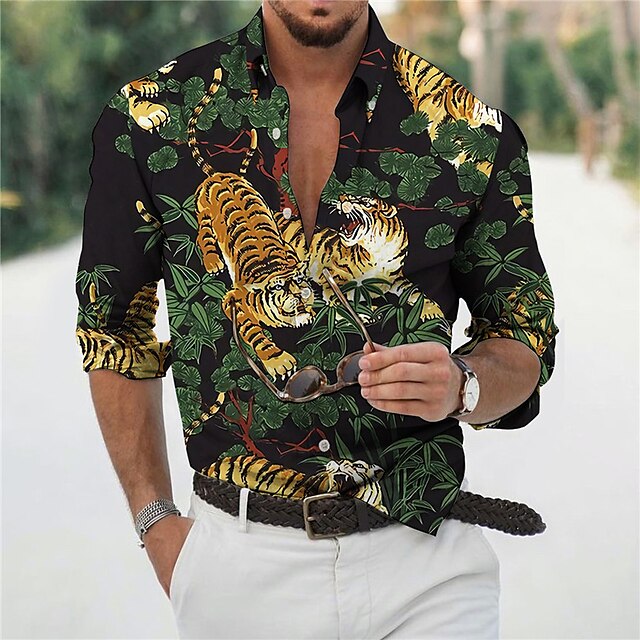 Men's Shirt 3D Print Tiger Animal Turndown Casual Daily 3D Print Button-Down Long Sleeve Tops Casual Fashion Designer Comfortable Black
Men's Shirt 3D Print Tiger Animal Turndown Casual Daily 3D Print Button-Down Long Sleeve Tops Casual Fashion Designer Comfortable Black