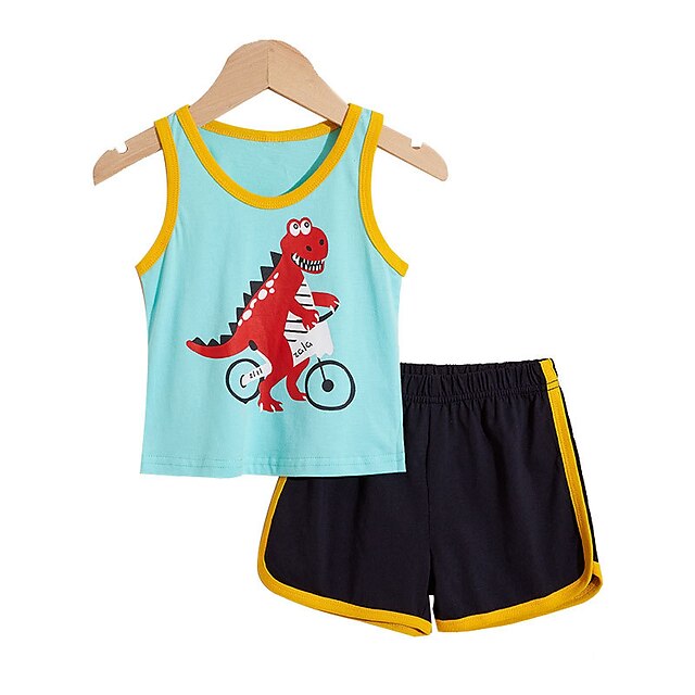 Kids Boys Tank Shorts Clothing Set 2 Pieces Sleeveless Blue Cartoon Dinosaur Print Street Cool Daily 2-6 Years
Kids Boys Tank Shorts Clothing Set 2 Pieces Sleeveless Blue Cartoon Dinosaur Print Street Cool Daily 2-6 Years