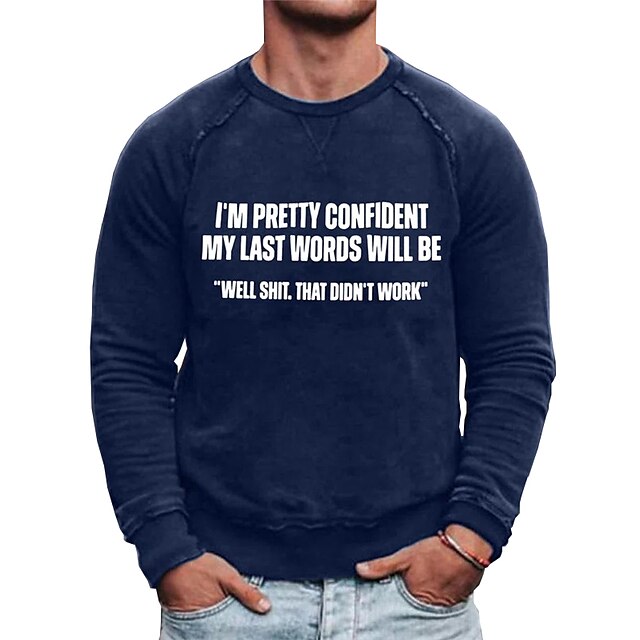Men's Sweatshirt Pullover Graphic Letter Print Sports Outdoor Casual Daily Hot Stamping Basic Casual Hoodies Sweatshirts Blue Black Gray
Men's Sweatshirt Pullover Graphic Letter Print Sports Outdoor Casual Daily Hot Stamping Basic Casual Hoodies Sweatshirts Blue Black Gray
