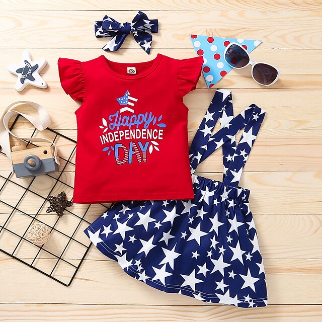 Kids Girls' T-shirt Skirt Clothing Set 3 Pieces Sleeveless Red Graphic Letter Ruched Ruffle Print Indoor Outdoor Cute Sweet Regular Above Knee 1-5 Years
Kids Girls' T-shirt Skirt Clothing Set 3 Pieces Sleeveless Red Graphic Letter Ruched Ruffle Print Indoor Outdoor Cute Sweet Regular Above Knee 1-5 Years