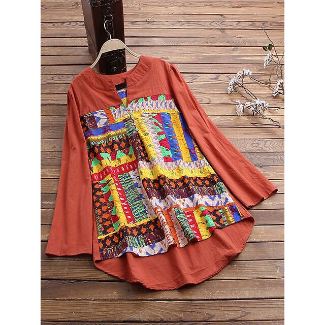 Women's Blouse Shirt Graphic Button Print V Neck Ethnic Streetwear Boho Tops Blue Black Orange
Women's Blouse Shirt Graphic Button Print V Neck Ethnic Streetwear Boho Tops Blue Black Orange