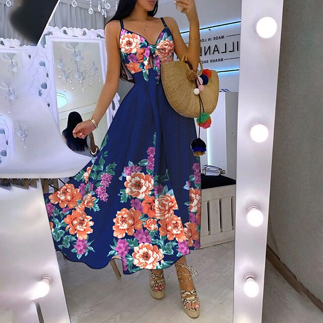 Women's Swing Dress Midi Dress Blue Sleeveless Floral Print Spring Summer Spaghetti Strap Elegant Vacation 2022 S M L XL
Women's Swing Dress Midi Dress Blue Sleeveless Floral Print Spring Summer Spaghetti Strap Elegant Vacation 2022 S M L XL