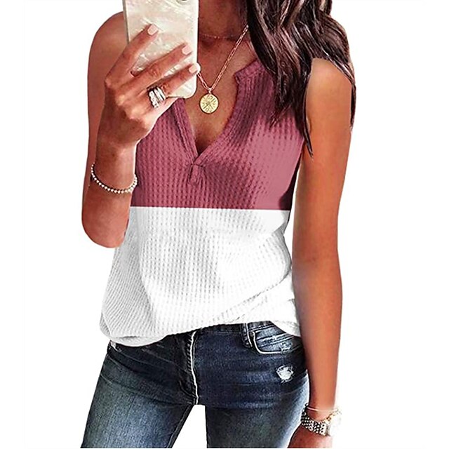 Women's Tank Top Vest Color Block V Neck Casual Streetwear Tops Blue Black Gray
Women's Tank Top Vest Color Block V Neck Casual Streetwear Tops Blue Black Gray