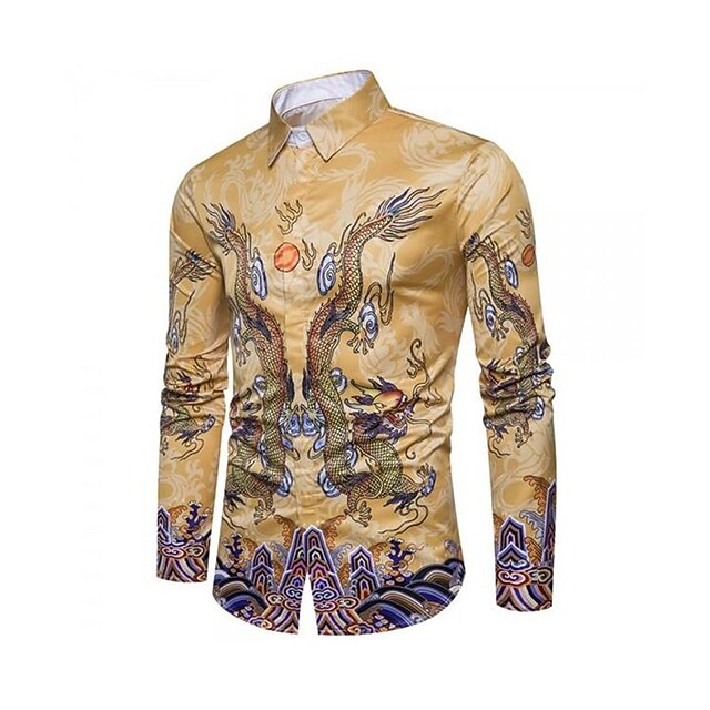 Men's Shirt 3D Print Solid Colored Turndown Street Casual Button-Down Print Long Sleeve Tops Casual Fashion Breathable Comfortable Yellow 
Men's Shirt 3D Print Solid Colored Turndown Street Casual Button-Down Print Long Sleeve Tops Casual Fashion Breathable Comfortable Yellow