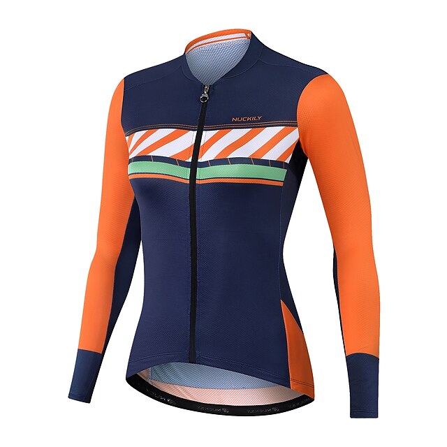 Nuckily Women's Long Sleeve Cycling Jersey Summer Spandex Orange Stripes Bike Top Mountain Bike MTB Road Bike Cycling Quick Dry Moisture Wicking Sports Clothing Apparel / Stretchy / Athleisure
Nuckily Women's Long Sleeve Cycling Jersey Summer Spandex Orange Stripes Bike Top Mountain Bike MTB Road Bike Cycling Quick Dry Moisture Wicking Sports Clothing Apparel / Stretchy / Athleisure