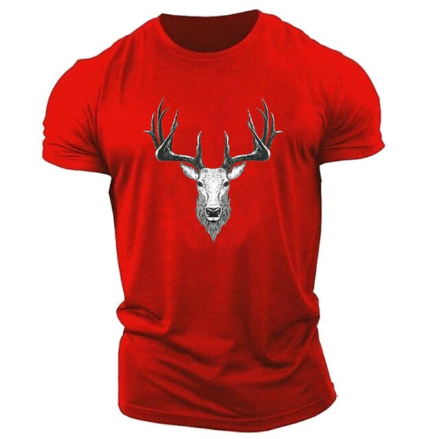 Men's T shirt Graphic Elk Crew Neck Casual Daily Print Short Sleeve Tops Lightweight Fashion Comfortable White Black Gray
Men's T shirt Graphic Elk Crew Neck Casual Daily Print Short Sleeve Tops Lightweight Fashion Comfortable White Black Gray